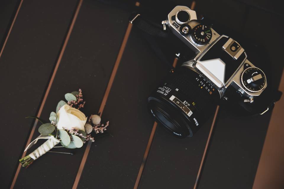 Camera and flower