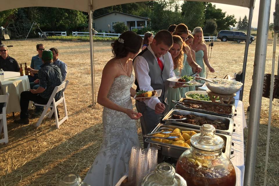 Wedding reception buffet