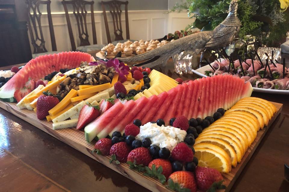 Fresh fruit and cheese display