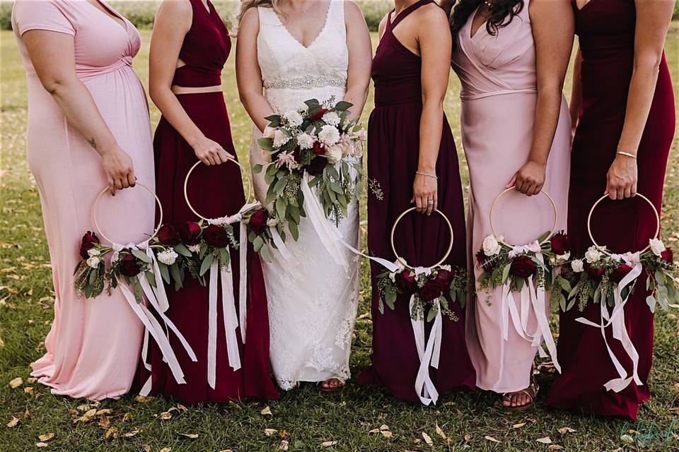 Bridal bouquets and circle bouquets