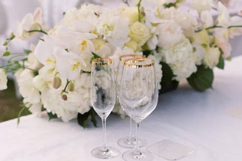 All white wedding decor