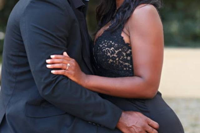 Couple leaning on each other