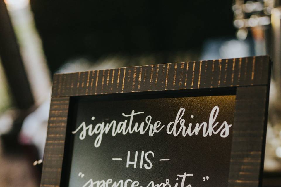 Bride & Groom signature drinks