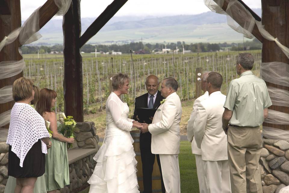 Ron & Debbie were married at the Basel Cellars Winery in Walla Walla, WA., with their reception there too.