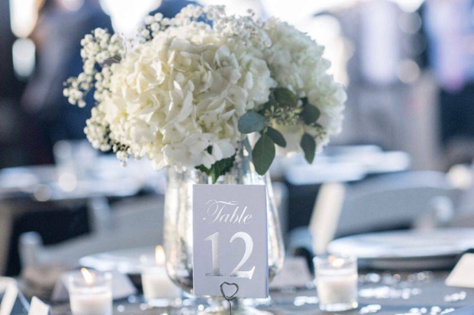 Simple yet elegant hydrangea centerpiece