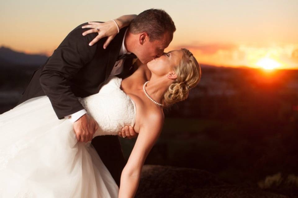 Couple Kissing at Sunset