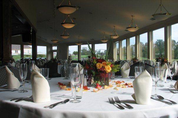 Table setup with centerpiece