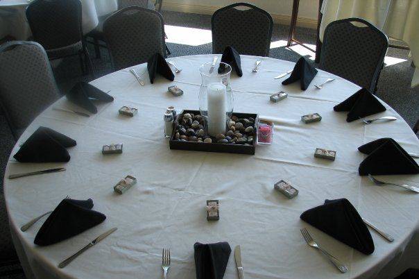 Table setup with centerpiece