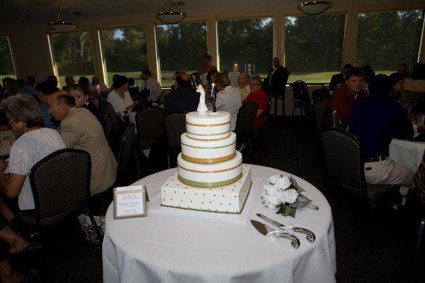 Multiple layered wedding cake