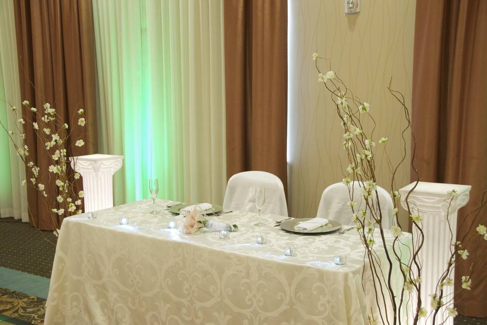 Bride and groom's table