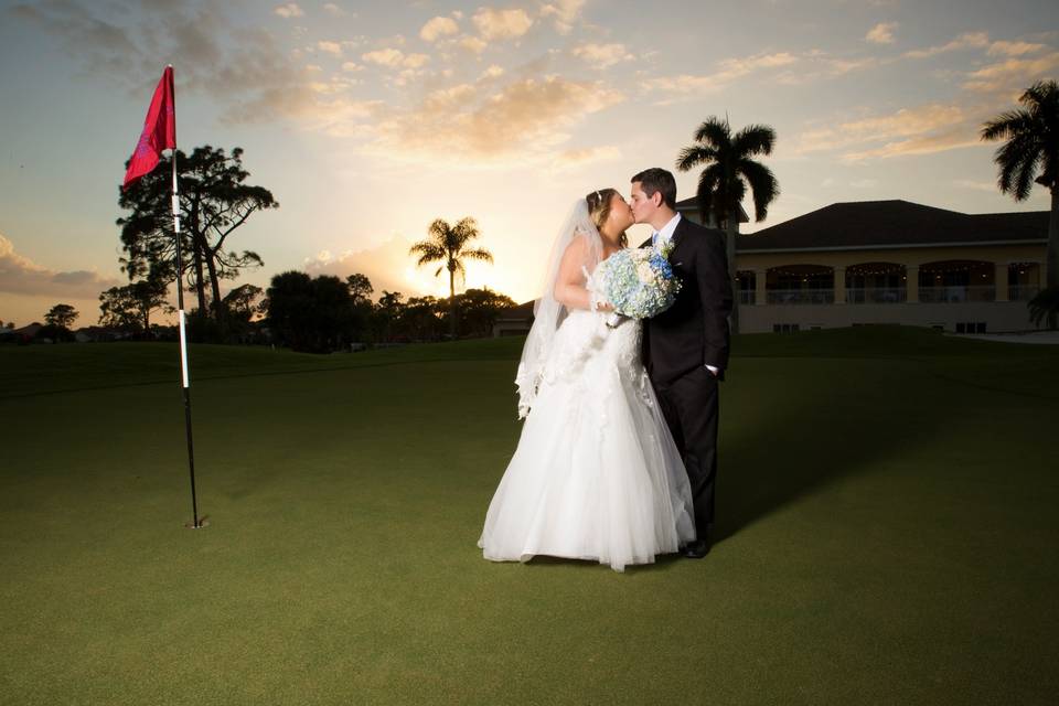 The bride and groom