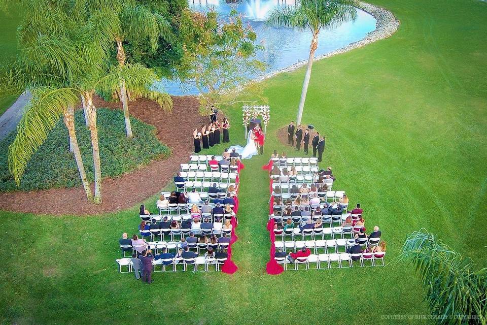 Drone view of Ceremony