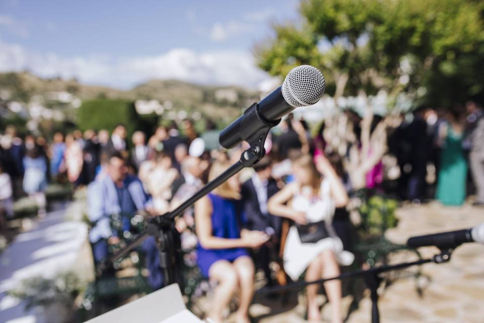 Microphone for outdoor wedding