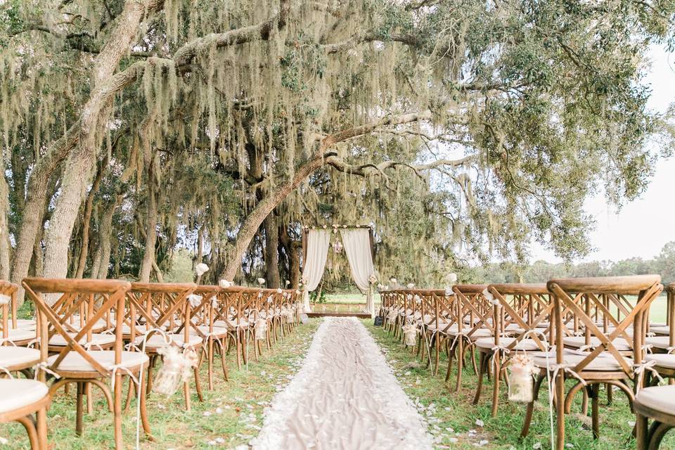 Wedding aisle setup