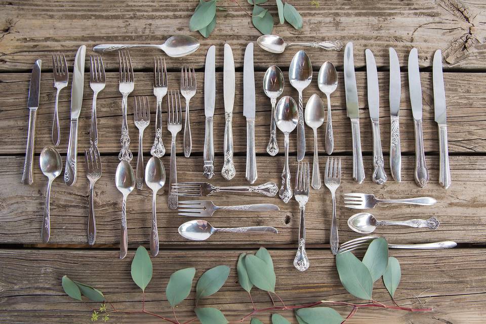 Vintage mixed silver flatware