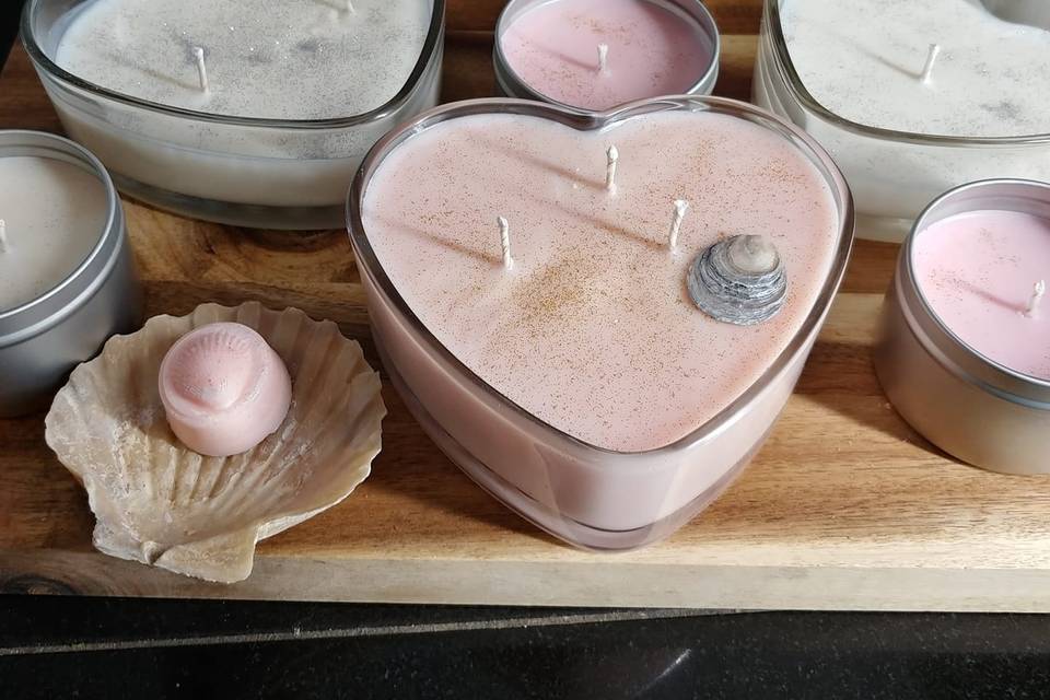 Heart shaped candles