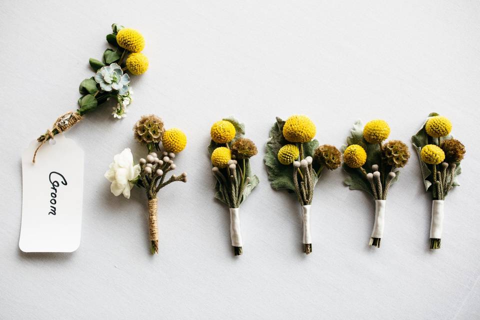 Yellow boutonnieres