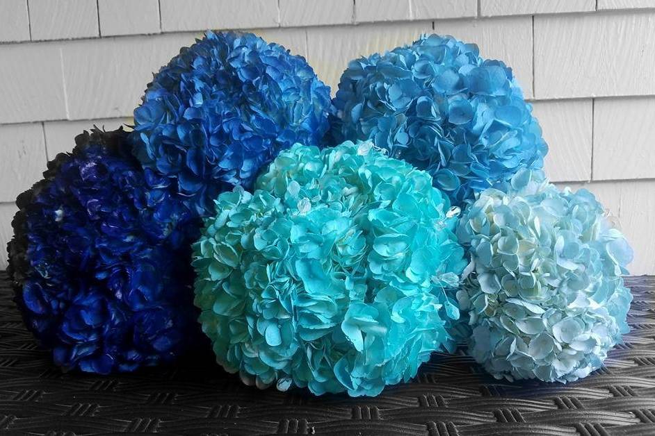 Blue ombre bouquets