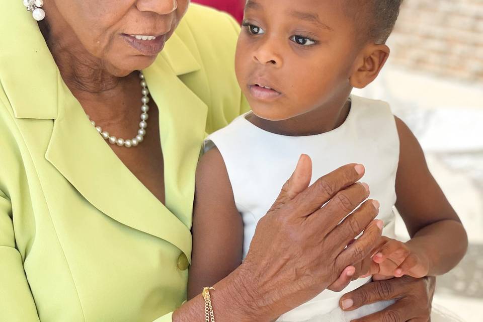 Grandmother and Flower Girl