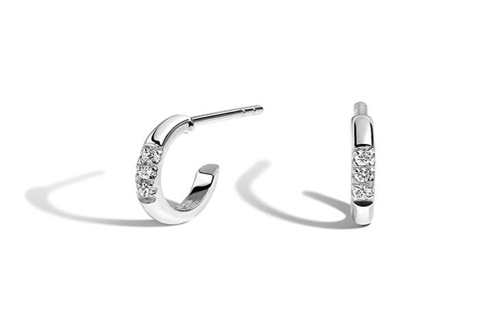 Petite Diamond Huggie Earrings