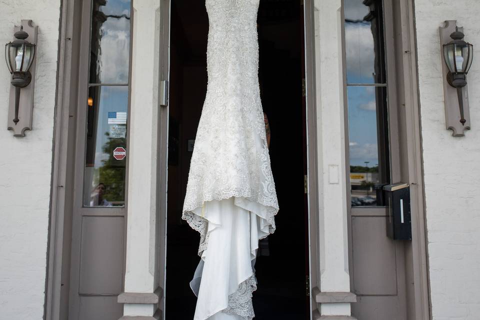 Wedding dress display