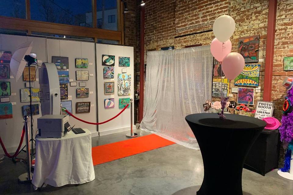 Photo booth and backdrop