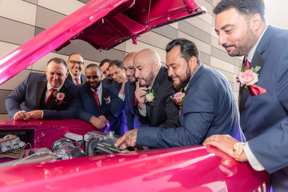 Groomsman & Sports Car