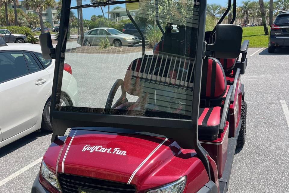 Golf Cart waiting for wedding