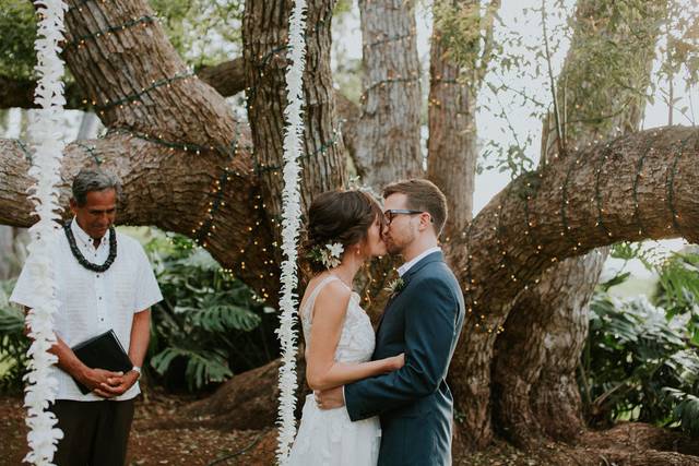 Ceremonial wedding kiss