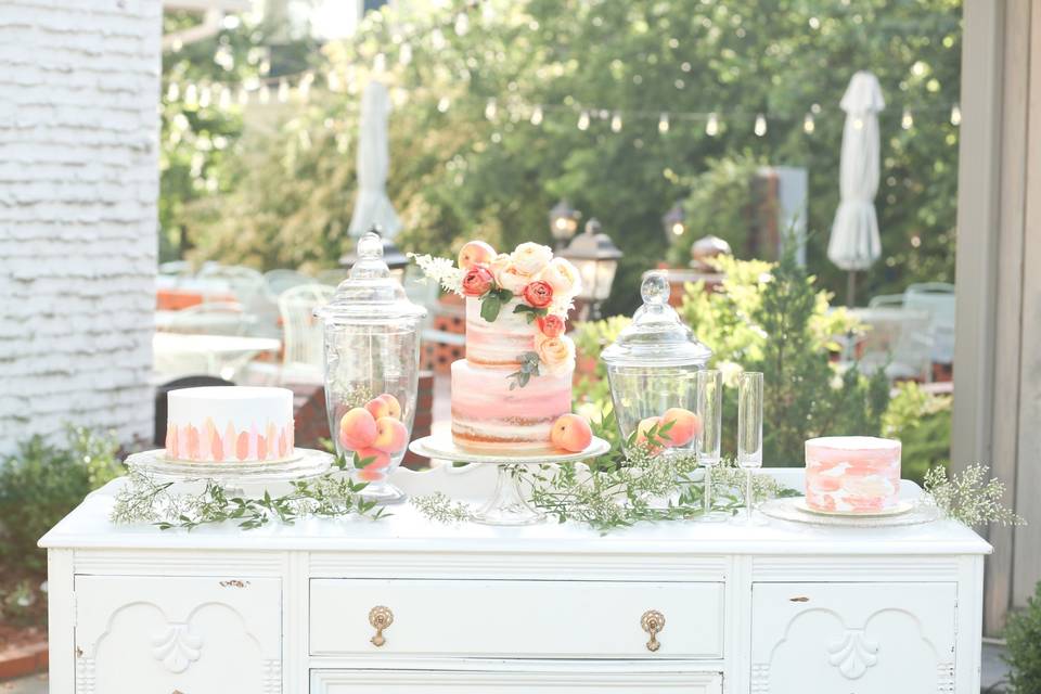 Vintage Buffet Cake Table