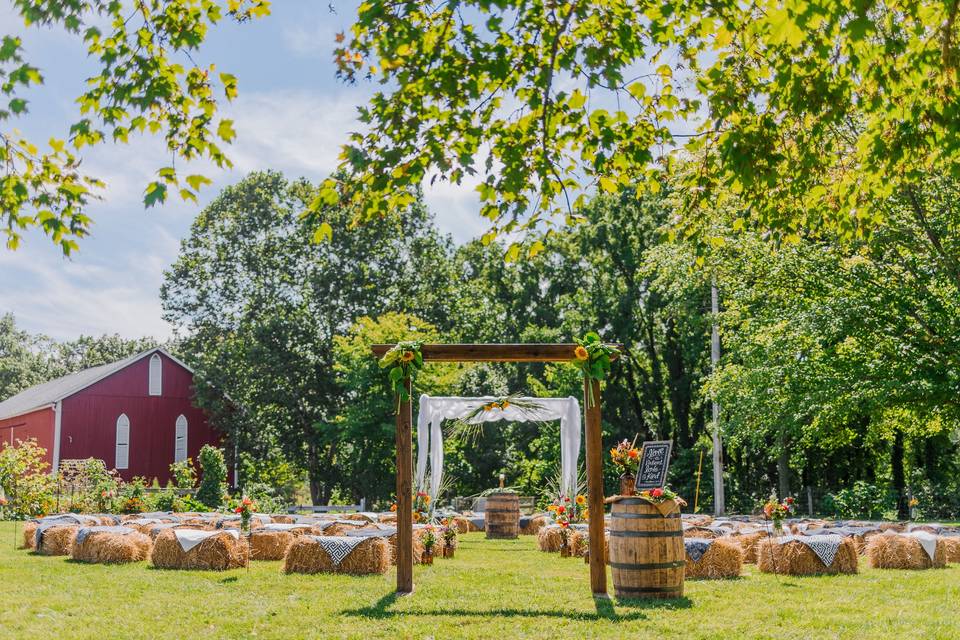 Rustic farm ceremony