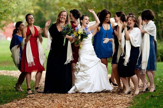 Happy bride with her bridesmaids!