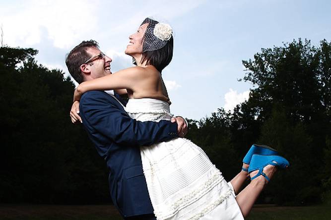 A kiss by the stream.