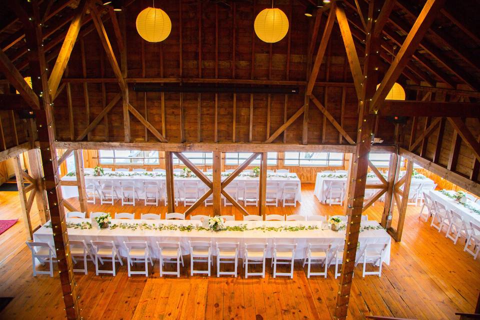 Reception in the barn.