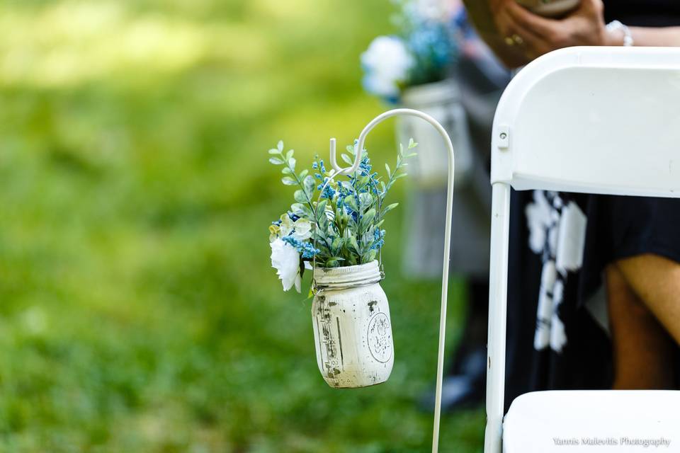 This couple decided on a magical wedding cake adorned with roses.