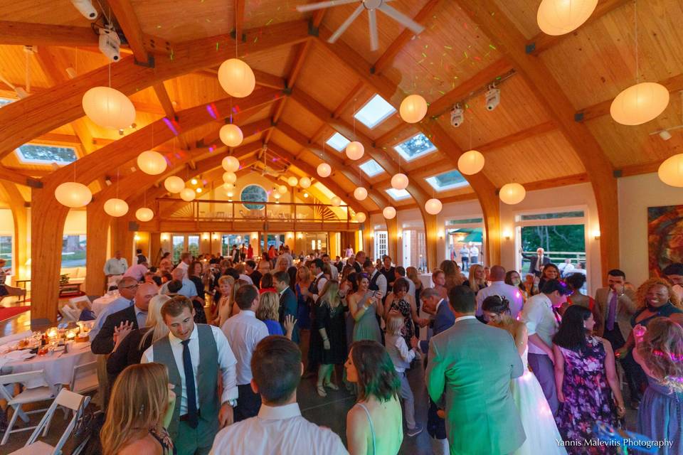 The party is just getting started inside our all-new 'moondance' wedding pavilion!