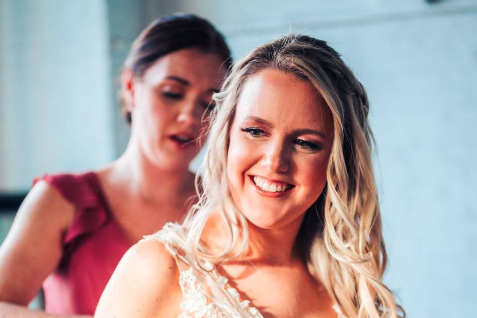 Bride and sister