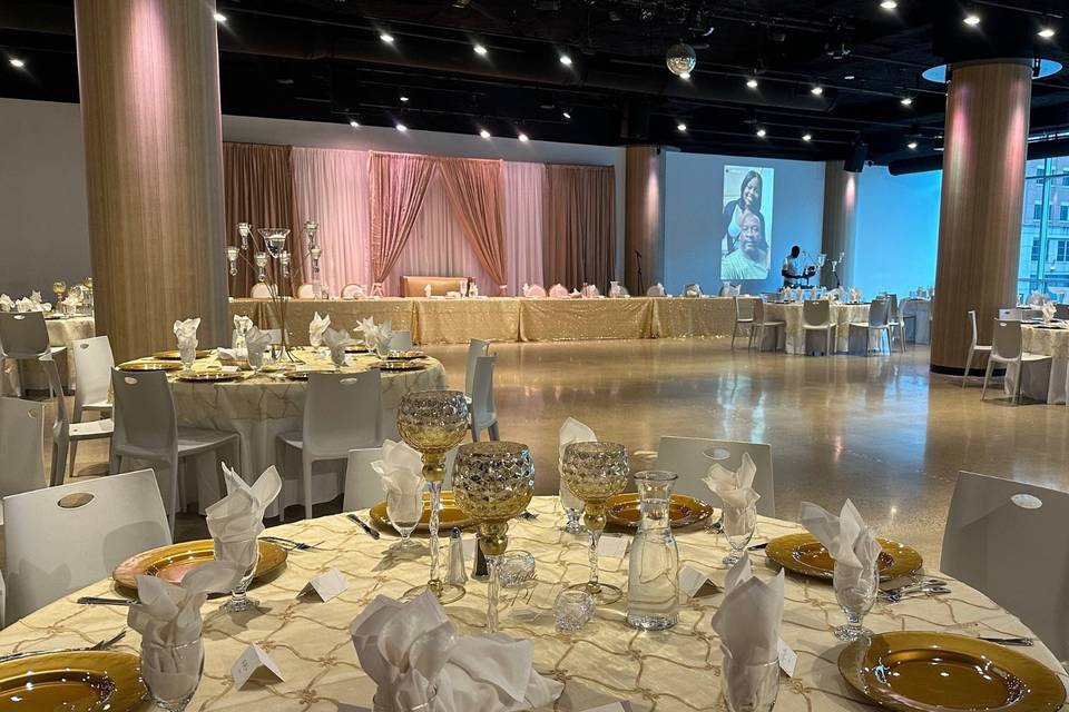 Pink and gold reception
