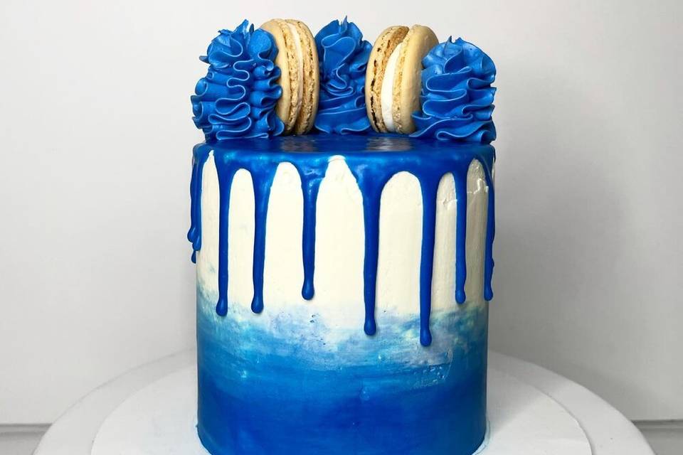 Blue with macarons