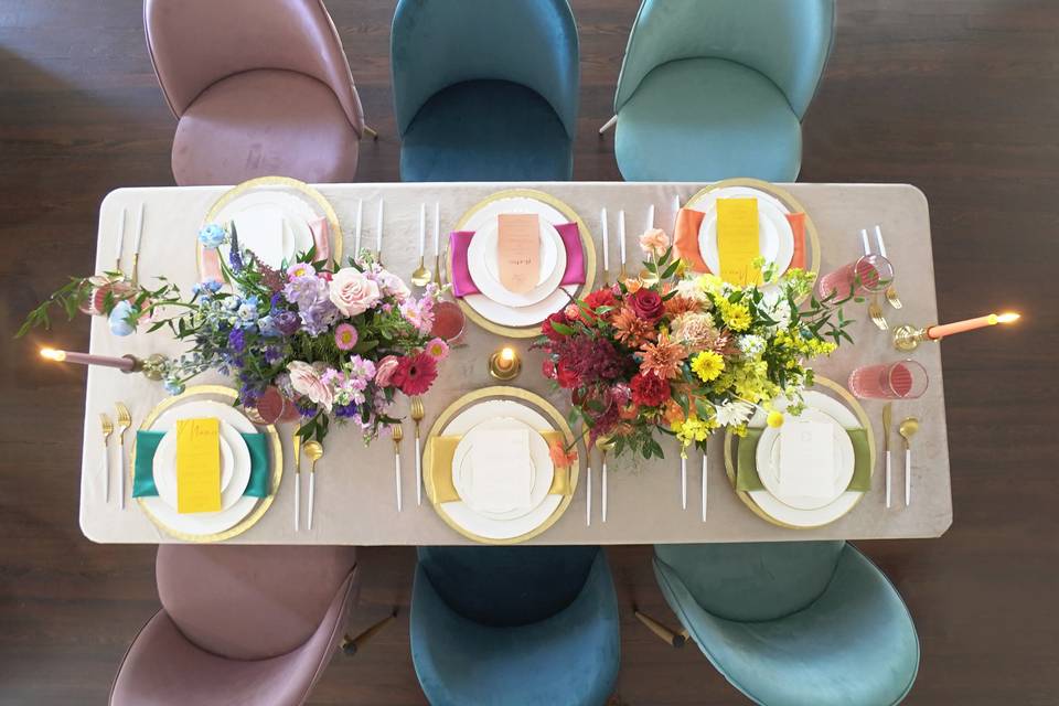 Colorful table settings