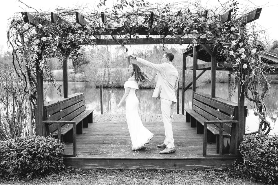 Dancing under arch