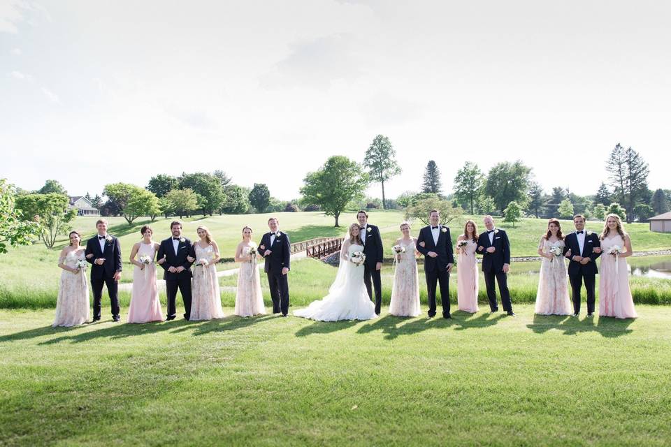 Bridal Party on Golf Course