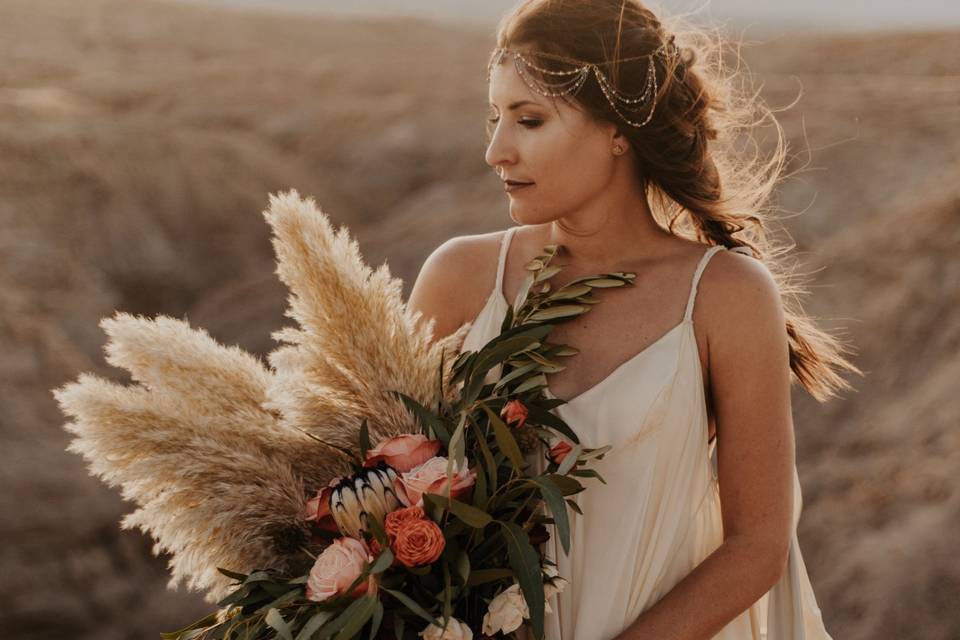 Bride with her bouquet