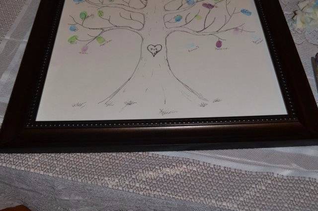 Tree thumb print guest book