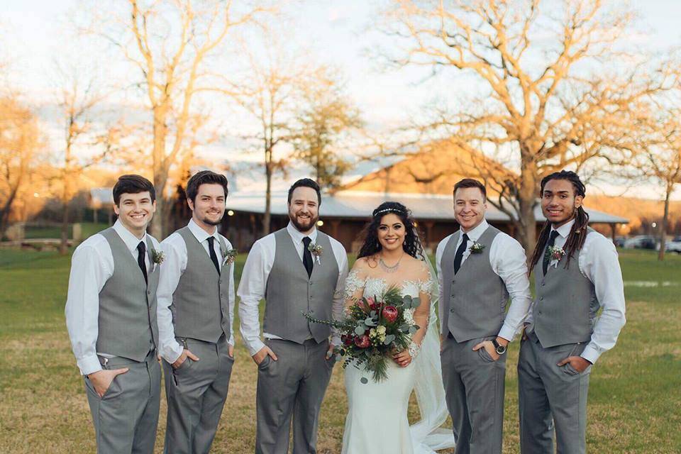 Bride with Groomsmen