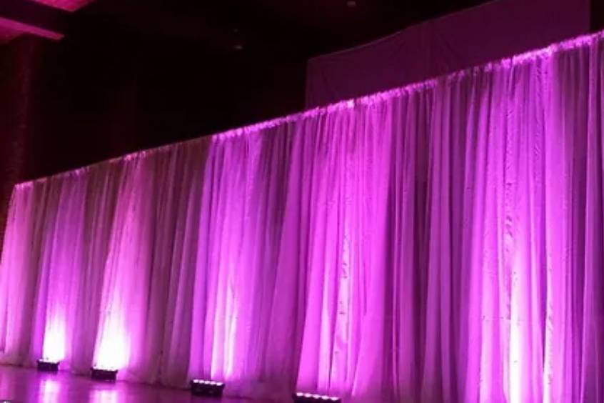 Uplighting with Pipe & Drape