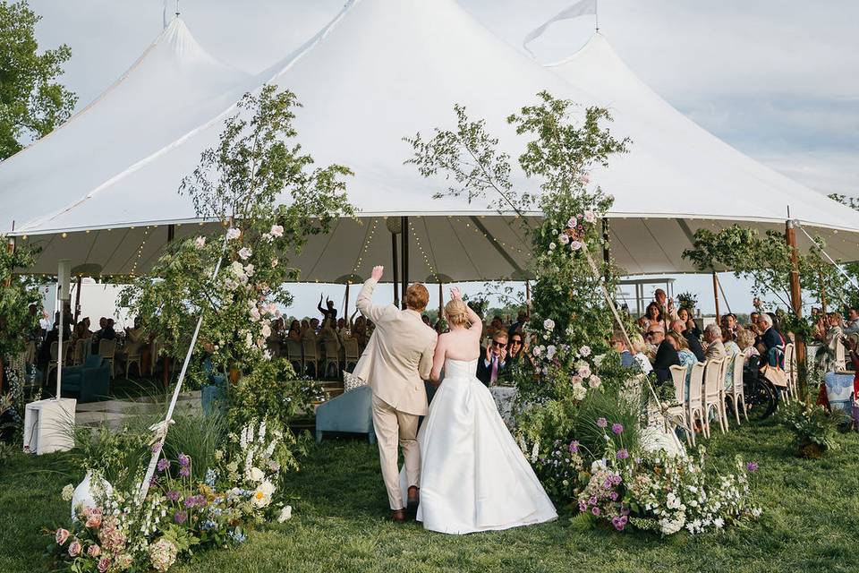Coastal, waterfront wedding