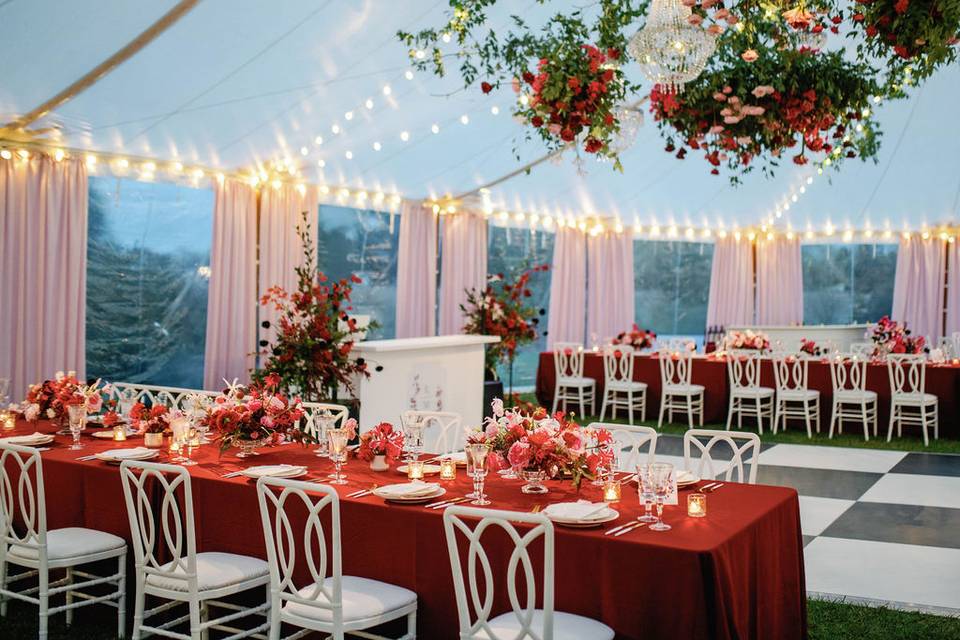 Bold tented wedding