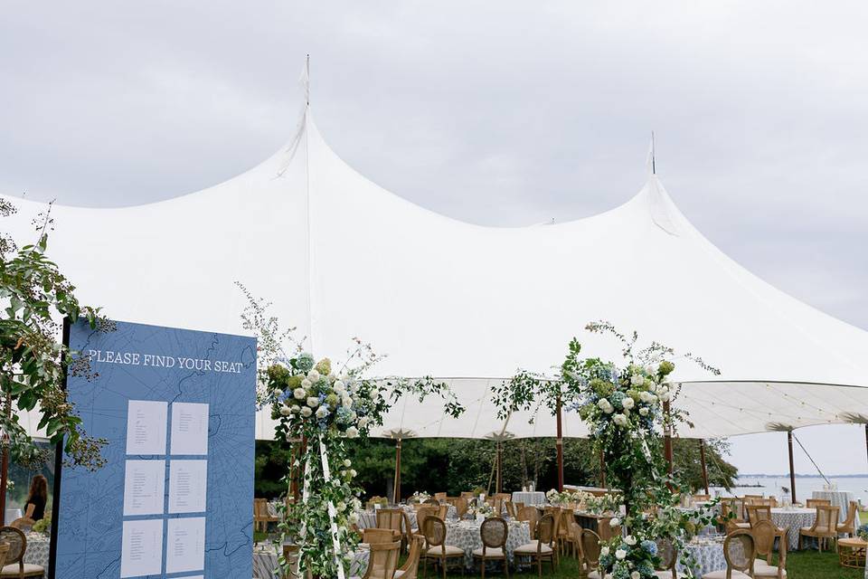 Coastal, waterfront wedding