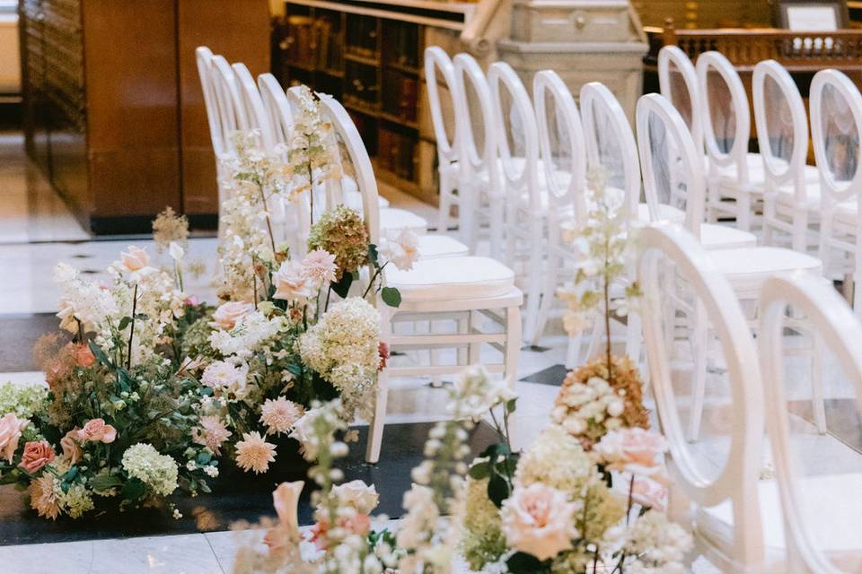 Ceremony aisle flowers